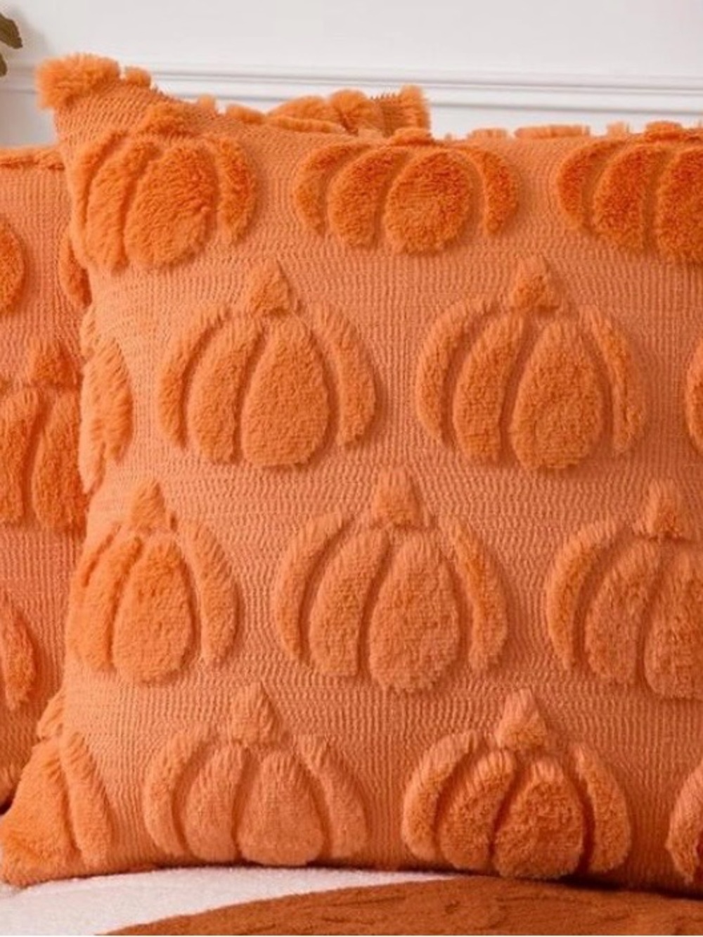 Cozy Orange Pumpkin Knit Pillow Covers